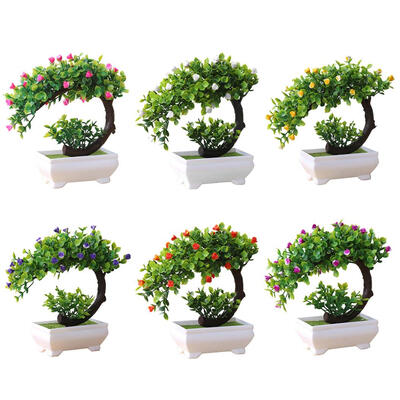 

Artificial Plant Bonsai Fake Flower Potted Ornament Home Hotel Garden Decor Gift