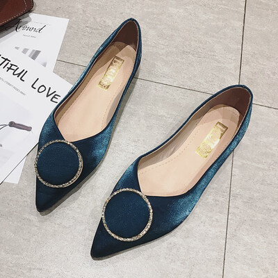 

Social bean shoes spring&summer spring version of the Korean version of 100 flat-bottomed pointed feet pedal fairy wind single