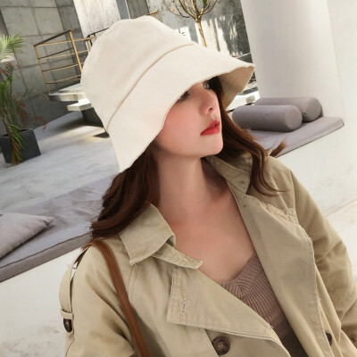 

Tailored Women Solid Fisherman Cap Sunscreen Hat Foldable Beach Hat