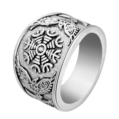 

New Mode Style Vintage European American Snowflake Ring Mens Wedding Band Jewelry Round Big Size Fashionable Gifts