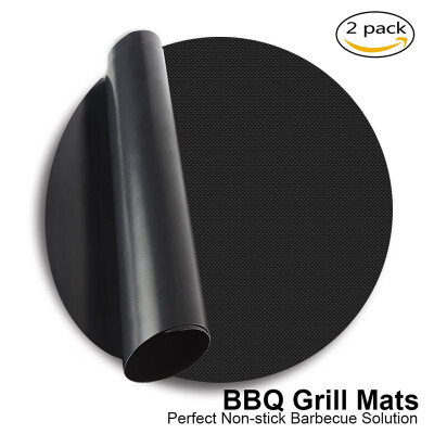 

2pcsset 36CM Round Shape Non-Stick BBQ Grill Mat Reusable Picnic Cokking Barbecue Baking Sheets Mats