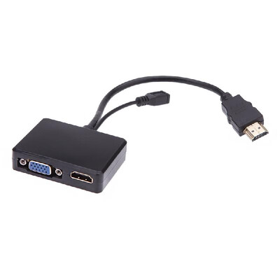 

New HD MHL to HD & VGA Audio Splitter Converter Adapter with 35mm Audio Cable for Samsung Galaxy S3 S4 S5 Note2 Note 3 Note 4