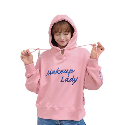 

Korean Embroidered Letter Hoodies Women Fashion Loose Pullover Long Sleeve Kpop Womens Hoodie Plus Size Sweatshirt Moletom