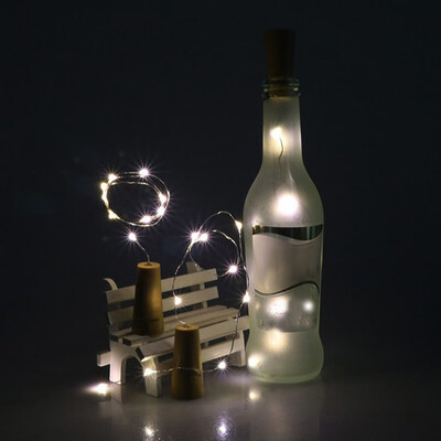 

Gobestart Wine Bottle Cork Shaped String Light 20 LED Night Fairy Light Lamp