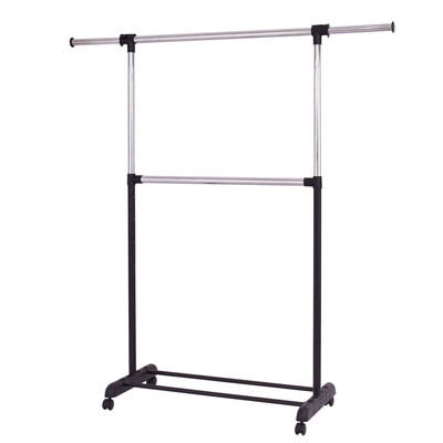 

2 Rod Garment Rack Adjustable Clothes Hanger