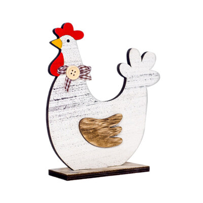 

Nordic Wooden Lovely Hen Rooster Easter Ornament Festival Home Shop Decoration