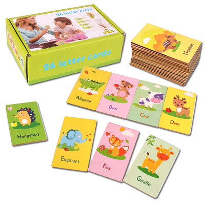 

YIWULAAll 26 Letters Alphabet Cards Educational ABC Letters Preschool Baby Flash Cards