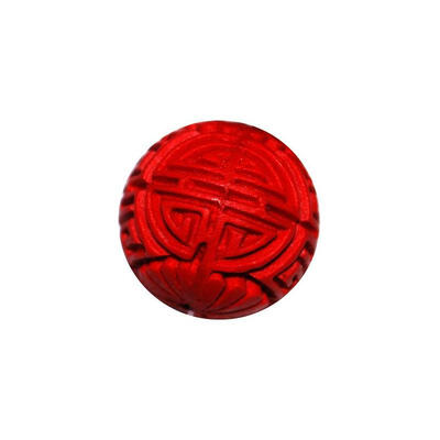 

Cinnabar Beads Carved Lacquerware Round Red about 22mm in diameter hole 2mm