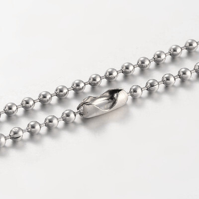 

Stainless Steel Ball Chains Necklace Makings Stainless Steel Color 219" 2mm