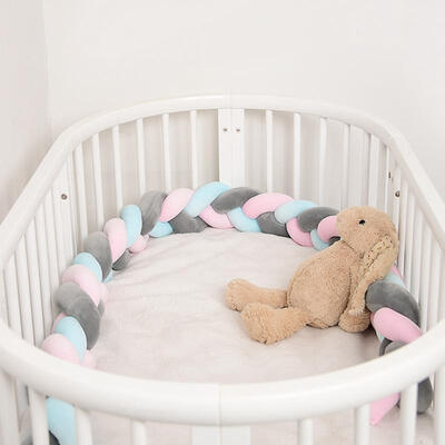 

Greensen 656ft Baby Braided Crib Bumper Long Baby Nursery Cushion Knot Soft Snake Pillow