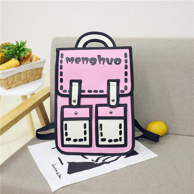 

Female shoulder bag new Korean version of the collision color two yuan moving comic cartoon backpack personality backpac