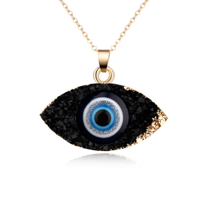 

Personality Evil eyes Pendant Necklace For Women Long Chain Natural Stone Necklace Female Turkish Jewelry Christmas Gift