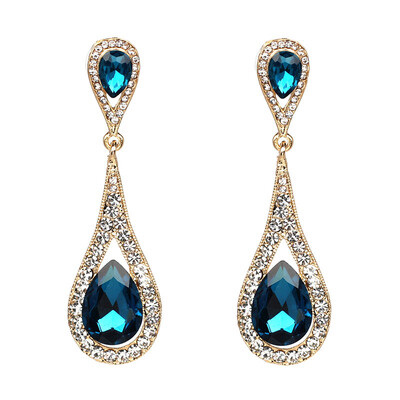 

AOTEMAN 2019 New Vintage Statement Drop Dangle Earrings Crystal Gem Big Earrings Bohemian Long Earrings Oorbellen