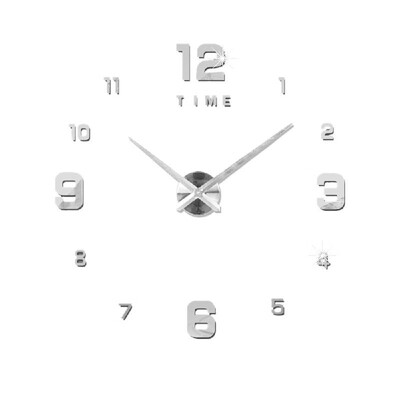 

DIY Wall Clock Frameless 3D Mirror Wall Clock Large Mute Wall Stickers for Living Room Home Decorations