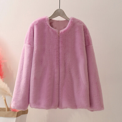 

Toponeto Women Fashion Autumn Winter Long Sleeve Casual Warm Plush Short Coat