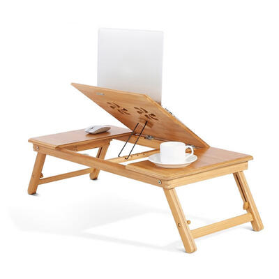 

Greensen Portable Bamboo Foldable Laptop Desk Notebook Adjustable Height Tray Bed Table with Drawer