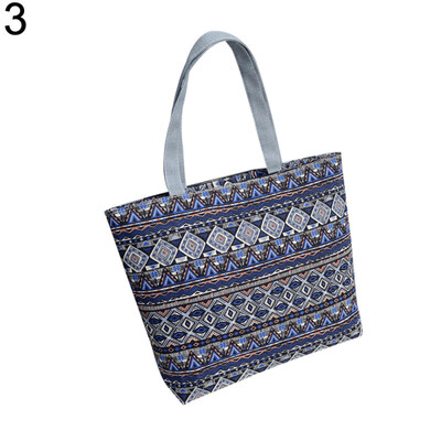 

Women Canvas Stripe Tote Bag Shopping Travel Large Capacity Shoulder Handbag