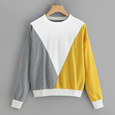 

Starmoon Fashion Women Patchwork Long Sleeve Color Block Sweatshirt Pullover Top Blouse
