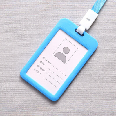 

Toponeto Portable Colorful Employee Plastic ID Card Holder Name Tag Lanyard Neck Strap