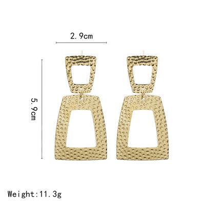 

2019 Vintage Earrings Big For Women Statement Drop Earrings Geometric Golden Color Metal Pendant Earrings Trend Fashion Jewelry