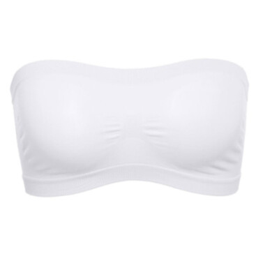 

New Women Ladies Strapless Seamless Padded Boob Bandeau Tube Tops Bra