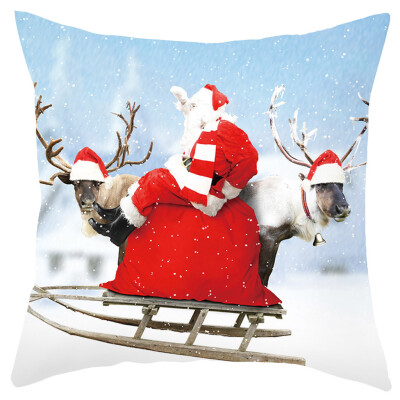 

Tailored Merry Christmas Short Plush Pillowcase Sofa Pad Set Home Decoration 18x18 Inch