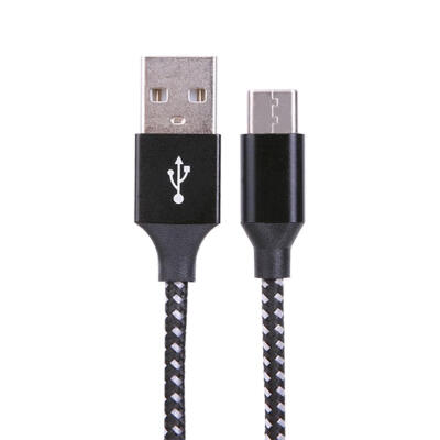 

1m 2m 3m USB Type C Cable Nylon Braided Fast Charging Data Sync Cable Black