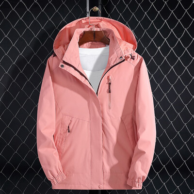 

Toponeto Womens Casual Waterproof Hoodie Zipper Hat Detachable Outdoor Sport Coat