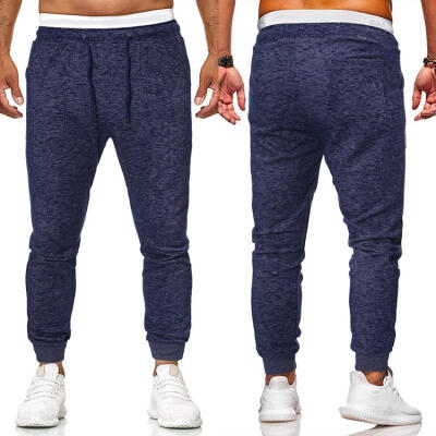 

Mens Casual Cotton Knit Short Drawstring Elastic Jogger Gym Pants