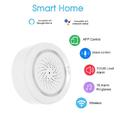 

NEO Wifi Siren Alarm Sensor Smart Alarm Siren Home Security System Tuya Smart Life APP Compatible with Alexa Google Home Voice Con