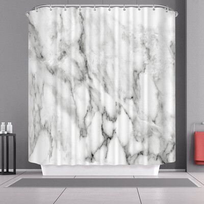 

Greensen 180200cm Marbled Pattern Shower Bath Curtain Waterproof Bathroom Curtain Hanging Hooks