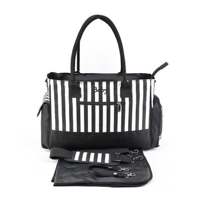 

Multi-Function Baby Diaper Bag Striped Mummy Stroller Maternity Nappy Bags