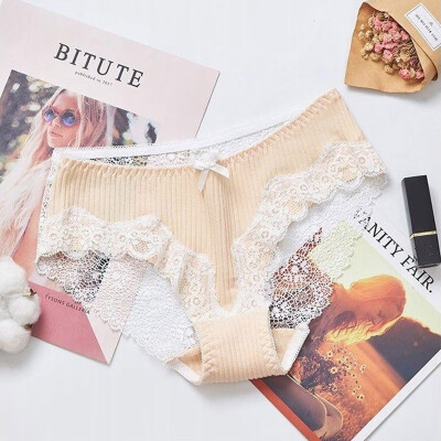 

Japanese Style New Sexy Lace Transparent Hollow Briefs Fashion Sweet Bow Decoration Women Panties