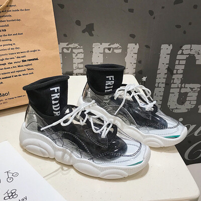 

Torre shoes womens shoes spring wisdom smoked transparent white shoes ins Super Fire Bear shoes sneakers