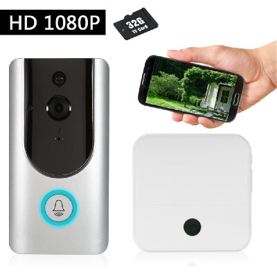 

HD 1080P WiFi Smart Wireless Security Doorbell with 32G TF Card Smart Visual Intercom Recording Video Door Phone Night Vision Mobi