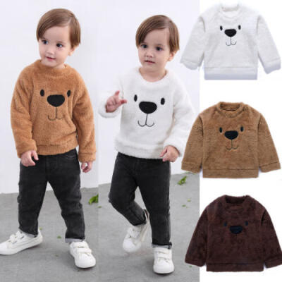 

Infant Toddler Baby Girl Boy Tops Blouse Sweater Sweatshirt Velvet Thick Clothes