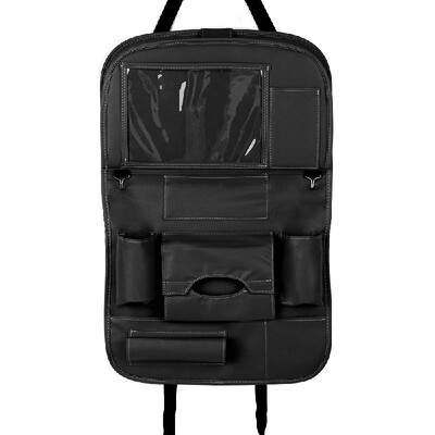 

Car Backseat Organizer PU Leather Auto Back Seat Cushion for Kids Coffee
