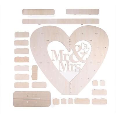 

Mr＆Mrs Heart Shape Chocolate Display Stand Wedding Decoration Wooden Chocolate Candy Stand