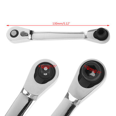 

14 72-Tooth Dual Head Square Ratchet Socket Wrench Hex Bit Driver Screwdriver