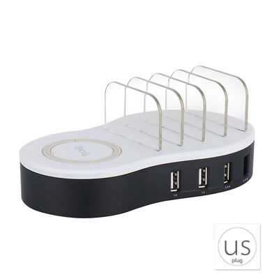 

USB Wireless Charger Smart Four Port USB Charger Station High Level Transparent Separators Holder