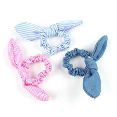 

3pcs Rabbit Ears Hair Band Elastic Headband Rubber Band Ponytail Holder