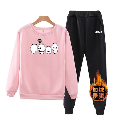 

Gobestart Fashion Women Elk O-Neck Casual Long Sleeve Sweatershirt Tops Sport Pants Suit