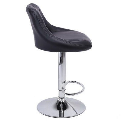 

SET of 2 Counter Height PU Leather Bar Stools Adjustable Swivel Dinning Chairs Black