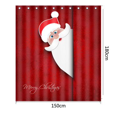

Tailored Christmas Waterproof Polyester Bathroom Shower Curtain And Xmas Mat Decor