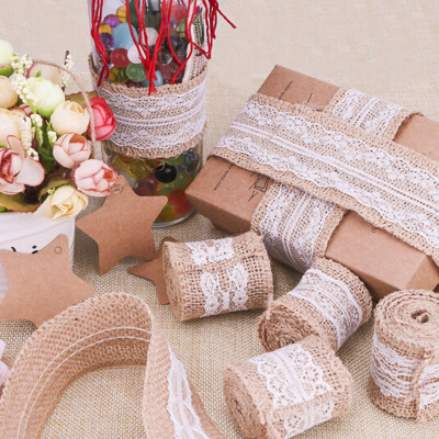 

〖Follure〗9variations 9 rolls of natural vintage jute linen ribbon DIY wedding strap party