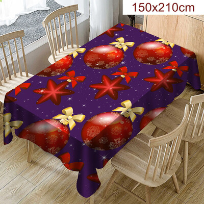 

Tailored Christmas Tablecloth Print Rectangle Table Cover Holiday Party Home Decor