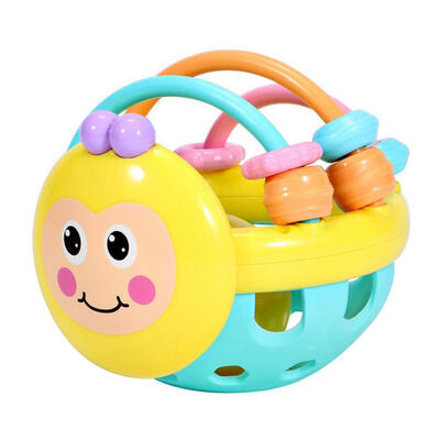 

Cute Baby Cartoon Bee Bell Ball Rattle Newborn Kid Hand Knocking Puzzle Toy