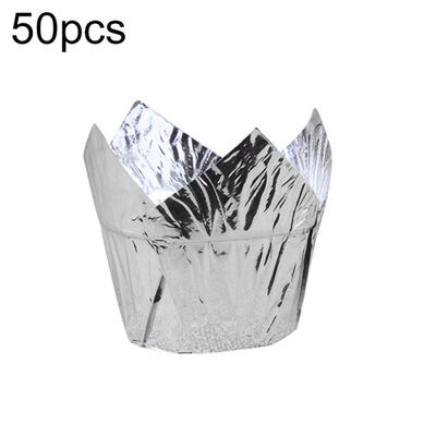 

50Pcs Oil-proof Tulip Cake Cup Muffin Cupcake Liner Paper Dessert Baking Holder