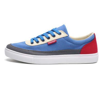 

New Autumn Men Canvas Shoes Fashion Color Mens Vulcanized Shoes Trend Comfort Flats Casual Shoes Light Blue Sneakers Male Shoes