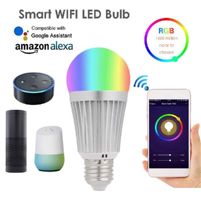 

2182 Smart WIFI LED Bulb WIFI Light RGB Multicolor LED Bulb 12W E2627 Dimmable Light Phone Remote Control Compatible with Alexa G